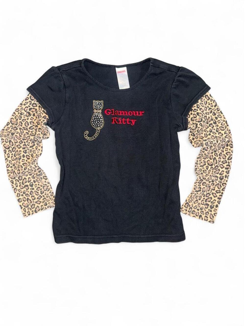 Y2K Glamour Kitty Layered Tee